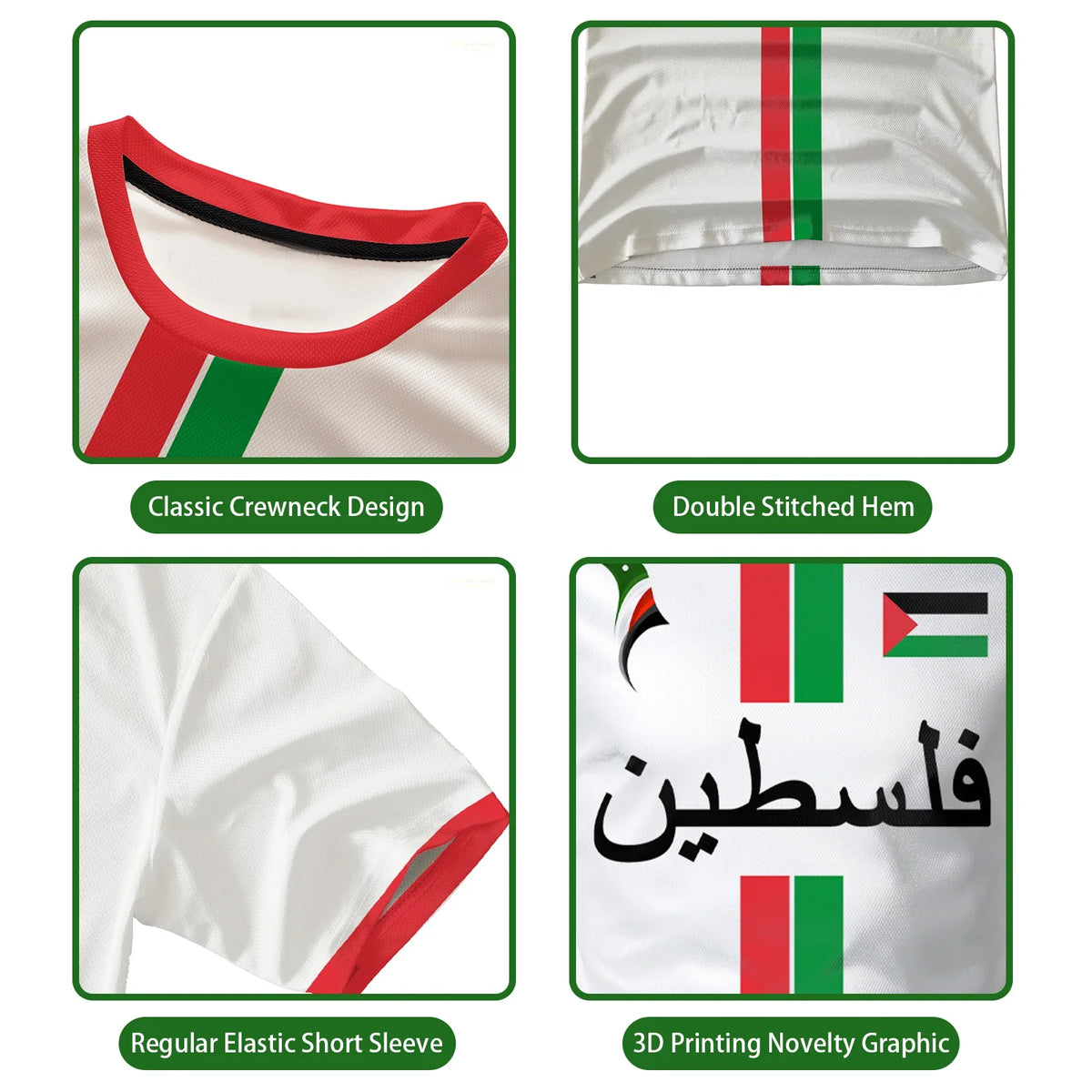 Palestine Football Graphic Short Sleeve T-shirt For Sports Outfits