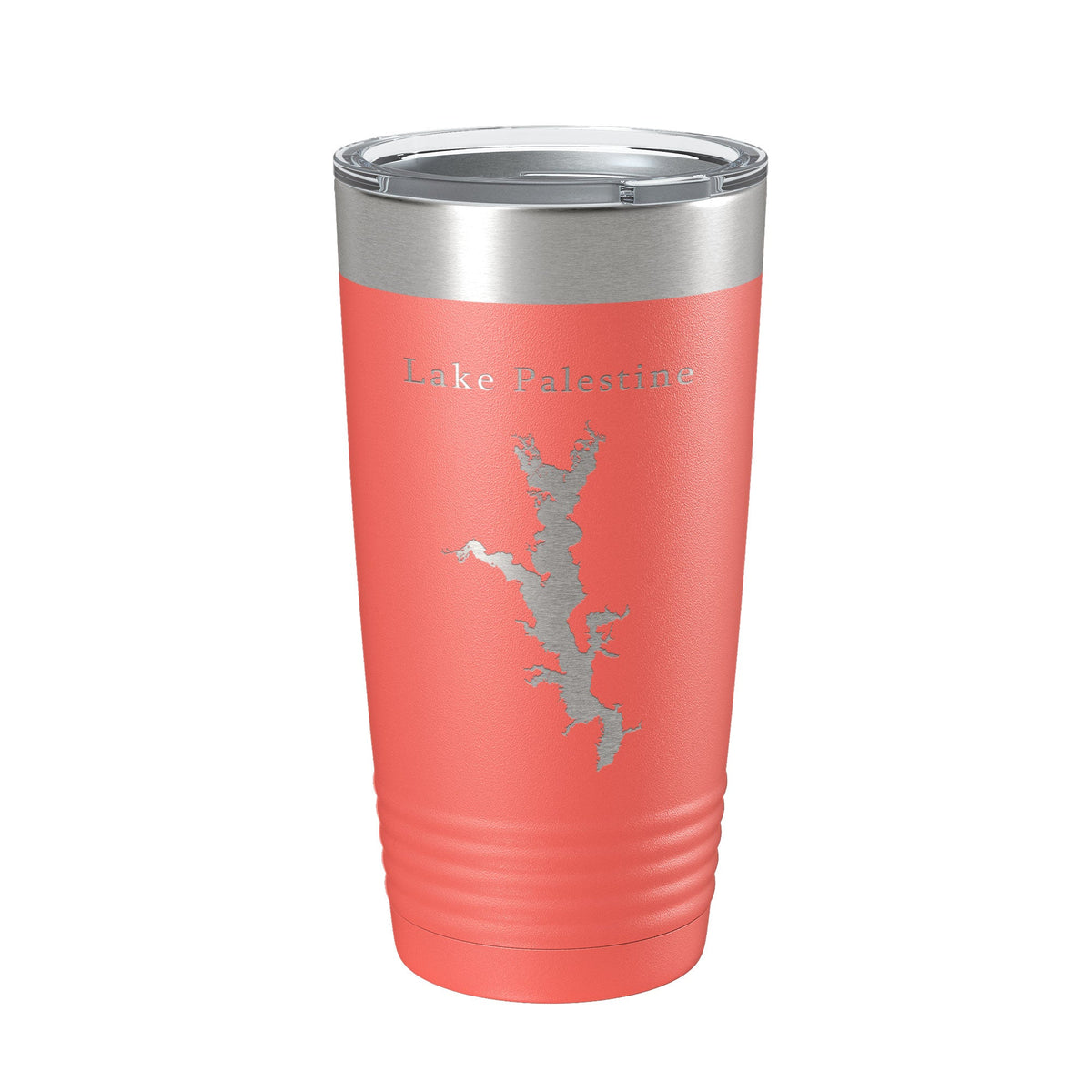 Lake Palestine Map Tumbler Travel Mug Insulated Laser Engraved Coffee Cup Texas 20 oz